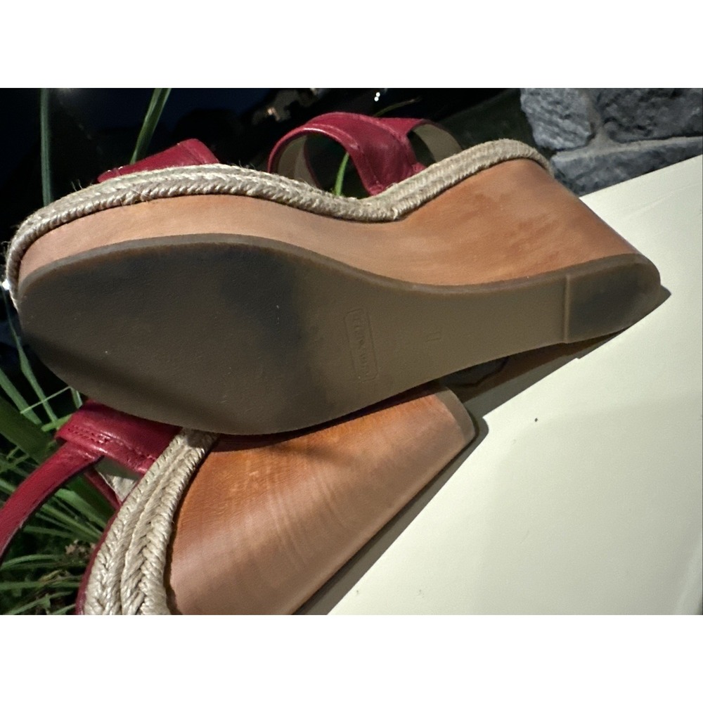 Coach Y2K Mariam Washed Tumbled Leather Crimson Wedge Turlock Hardware 7M - Picture 10 of 11